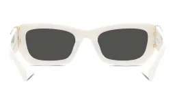 Shop MIU MIU Rectangle Sunglasses in White online.