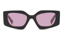 Shop PRADA Irregular Sunglasses in Black online.