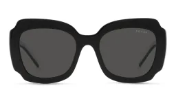 Shop PRADA Irregular Sunglasses in Black & White online.