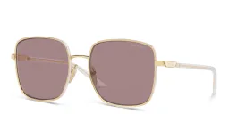Shop PRADA Oversized Square Sunglasses in Pale Gold online.