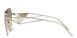 Shop PRADA Irregular Sunglasses in Pale Gold online.