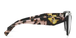 Shop PRADA Irregular Eyeglasses in Black online.