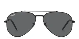 Shop Ray-Ban Unisex Wide Pilot Sunglasses in Black online.