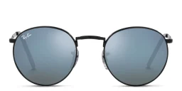 Shop Ray-Ban New Round Unisex Panthos Sunglasses in Black online.