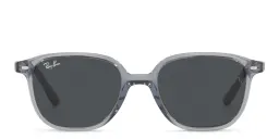 Shop Ray-Ban Junior Leonard Kids Square Sunglasses in Transparent Blue online.
