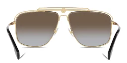 Shop VERSACE Aviator Sunglasses in Gold online.