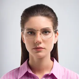 Shop BURBERRY Wide Cat Eye Eyeglasses in Light Gold online.