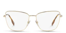 Shop BURBERRY Wide Cat Eye Eyeglasses in Light Gold online.