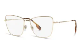 Shop BURBERRY Wide Cat Eye Eyeglasses in Light Gold online.