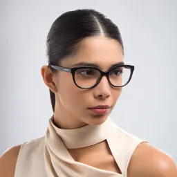 تسوق نظارة طبية بإطار مربع بربري بلون أسود أونلاين.