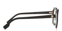 Shop BURBERRY Square Eyeglasses in Black/Print Tb/Crystal online.