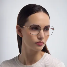 Shop BVLGARI Square Eyeglasses in Black online.