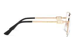 Shop BVLGARI Square Eyeglasses in Black online.