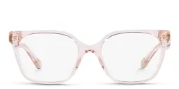Shop BVLGARI Round Eyeglasses in Transparent Pink online.