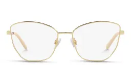 Shop Dolce & Gabbana Wide Butterfly Eyeglasses in Gold online.