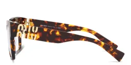 Shop MIU MIU Square Eyeglasses in Havana online.