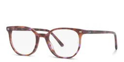 Shop Ray-Ban Elliot Unisex Irregular Eyeglasses in Brown & Violet Havana online.