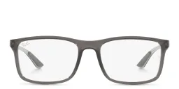Shop Ray-Ban Unisex Rectangle Eyeglasses in Transparent Grey online.