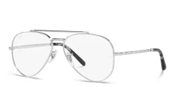 Shop Ray-Ban Unisex Wide Pilot Eyeglasses in Silver online.