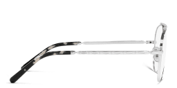 Shop Ray-Ban Unisex Wide Pilot Eyeglasses in Silver online.