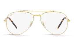 Shop Ray-Ban Unisex Wide Pilot Eyeglasses in Gold online.