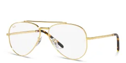 Shop Ray-Ban Unisex Wide Pilot Eyeglasses in Gold online.