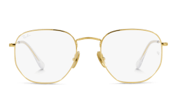 Shop Ray-Ban Hexagonal Unisex Eyeglasses in Polished Gold online.