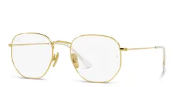 Shop Ray-Ban Hexagonal Unisex Eyeglasses in Polished Gold online.