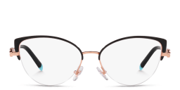 Shop TIFFANY Half-Rim Cat-Eye Eyeglasses in Black On Rubedo online.