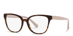 Shop VALENTINO V Logo Square Eyeglasses in Havana online.