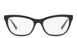 Shop VERSACE Greca Pillow Eyeglasses in Black online.