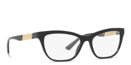 Shop VERSACE Greca Pillow Eyeglasses in Black online.