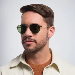 Shop MONTBLANC Pilot Sunglasses in Gold online.