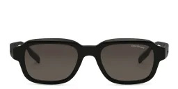 Shop MONTBLANC Rectangle Sunglasses in Black online.