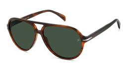 Shop DAVID BECKHAM Pilot Sunglasses in Brown Horn online.