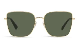 Shop VALENTINO Engraved Logo Butterfly Sunglasses in Gold online.