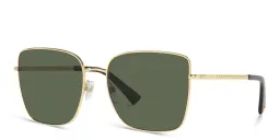 Shop VALENTINO Engraved Logo Butterfly Sunglasses in Gold online.