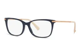 Shop VALENTINO Stud Rectangle Eyeglasses in Blue online.