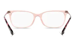 Shop VALENTINO Stud Rectangle Eyeglasses in Transparent Pink online.