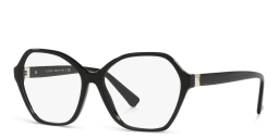 Shop VALENTINO Studs Wide Irregular Eyeglasses in Black online.