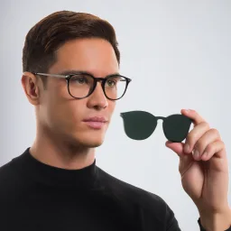 Shop GIORGIO ARMANI Round Eyeglasses in Black online.