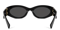 Shop MIU MIU Oval Sunglasses in Black online.