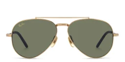 Shop Ray-Ban Unisex Aviator Sunglasses in Gold online.