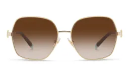 Shop TIFFANY Oversized Irregular Sunglasses in Pale Gold online.