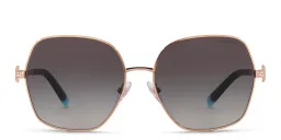 Shop TIFFANY Oversized Irregular Sunglasses in Black online.