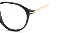 Shop DAVID BECKHAM Panthos Eyeglasses in Black Gold online.