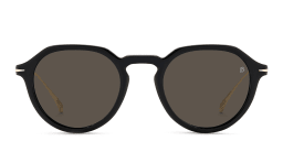 Shop DAVID BECKHAM Round Sunglasses in Black Gold online.