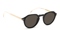 Shop DAVID BECKHAM Round Sunglasses in Black Gold online.
