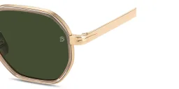 Shop DAVID BECKHAM Irregular Sunglasses in Gold online.