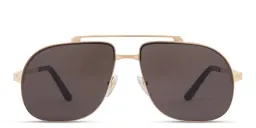 Shop Cartier Santos de Cartier Pilot Sunglasses in Gold online.